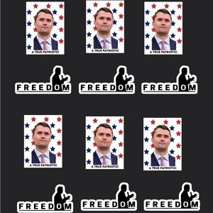 Patriotic cupcake toppers of freedom and Charlie Kirk
